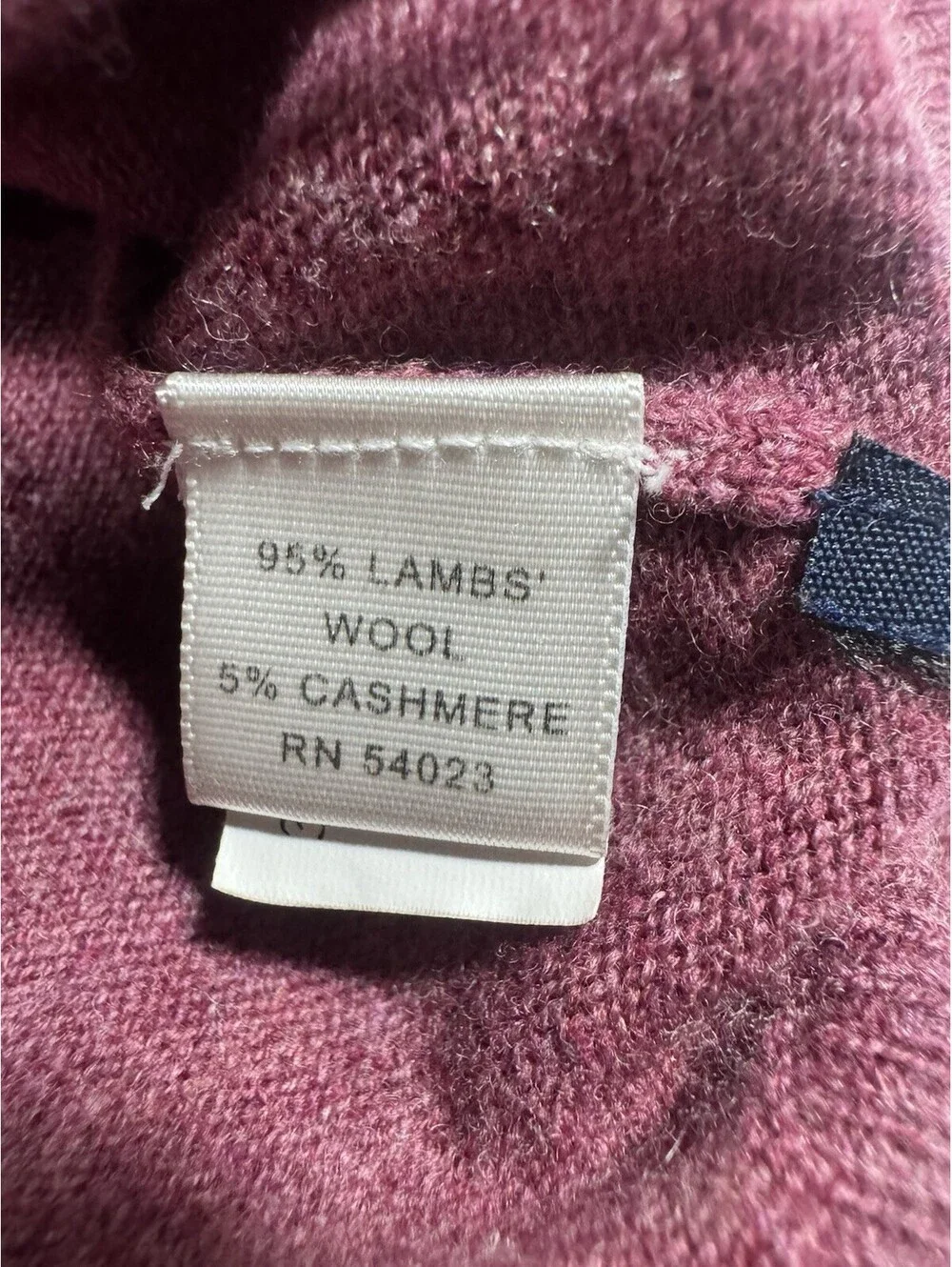 Vintage Banana Republic Lambswool Cashmere V-Neck Sweater Burgundy Elbow Patch L